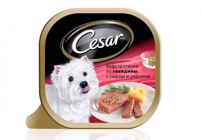 Цезарь для собак бефстроганов из говядины (сыр и укроп)