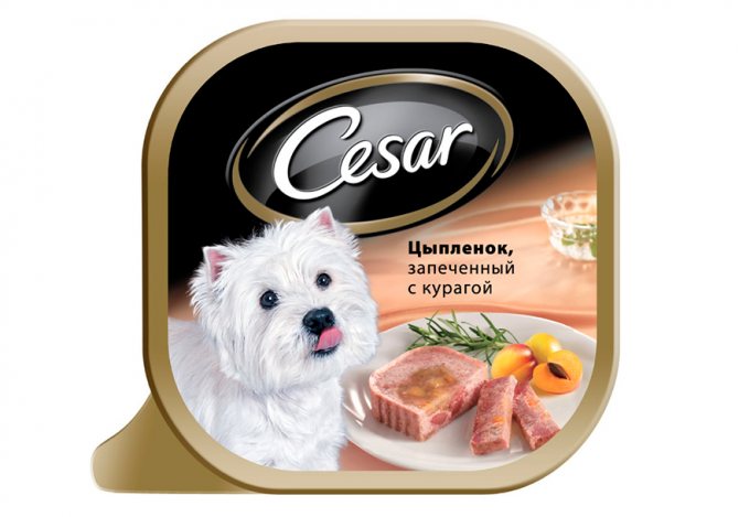 Цезарь для собак мясо цыпленка с курагой