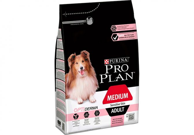 Pro Plan ADULT MEDIUM Sensitive Skin OPTIDERMA для собак